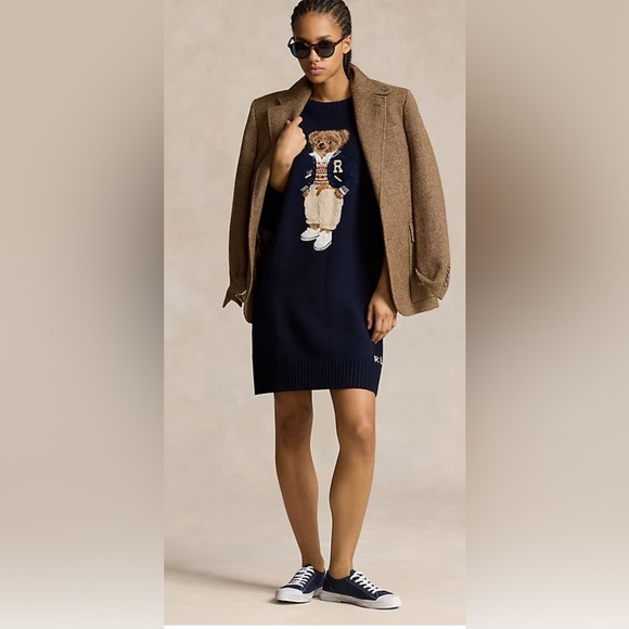 Ralph Lauren Polo Bear cashmere and wool Sweater Dress (NWT) - Picture 2 of 6